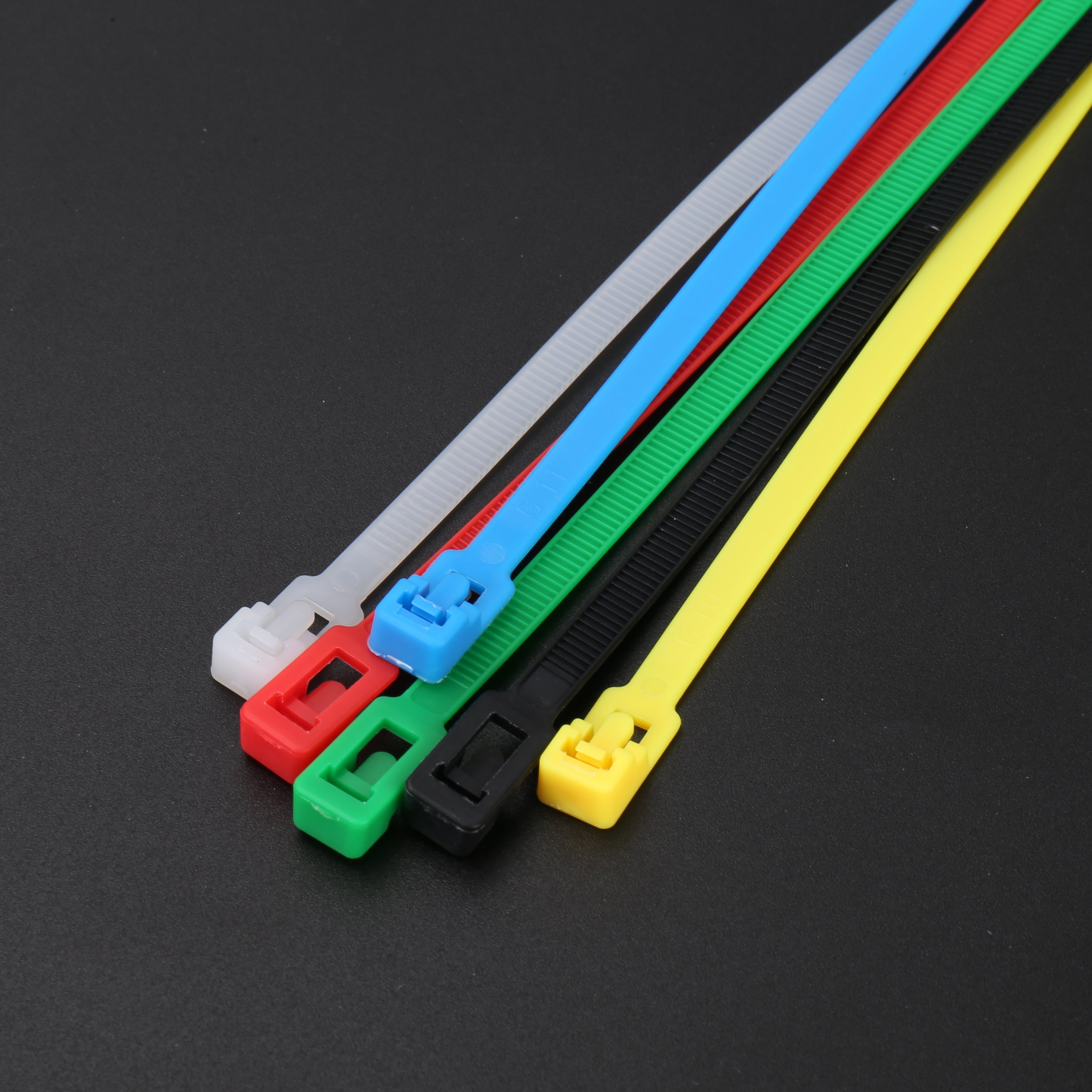 Cable ties manufacturers 8x400mm(7.6) OUORO 100PCS/BAG reusable plastic nylon wire zip ties releasable cable ties