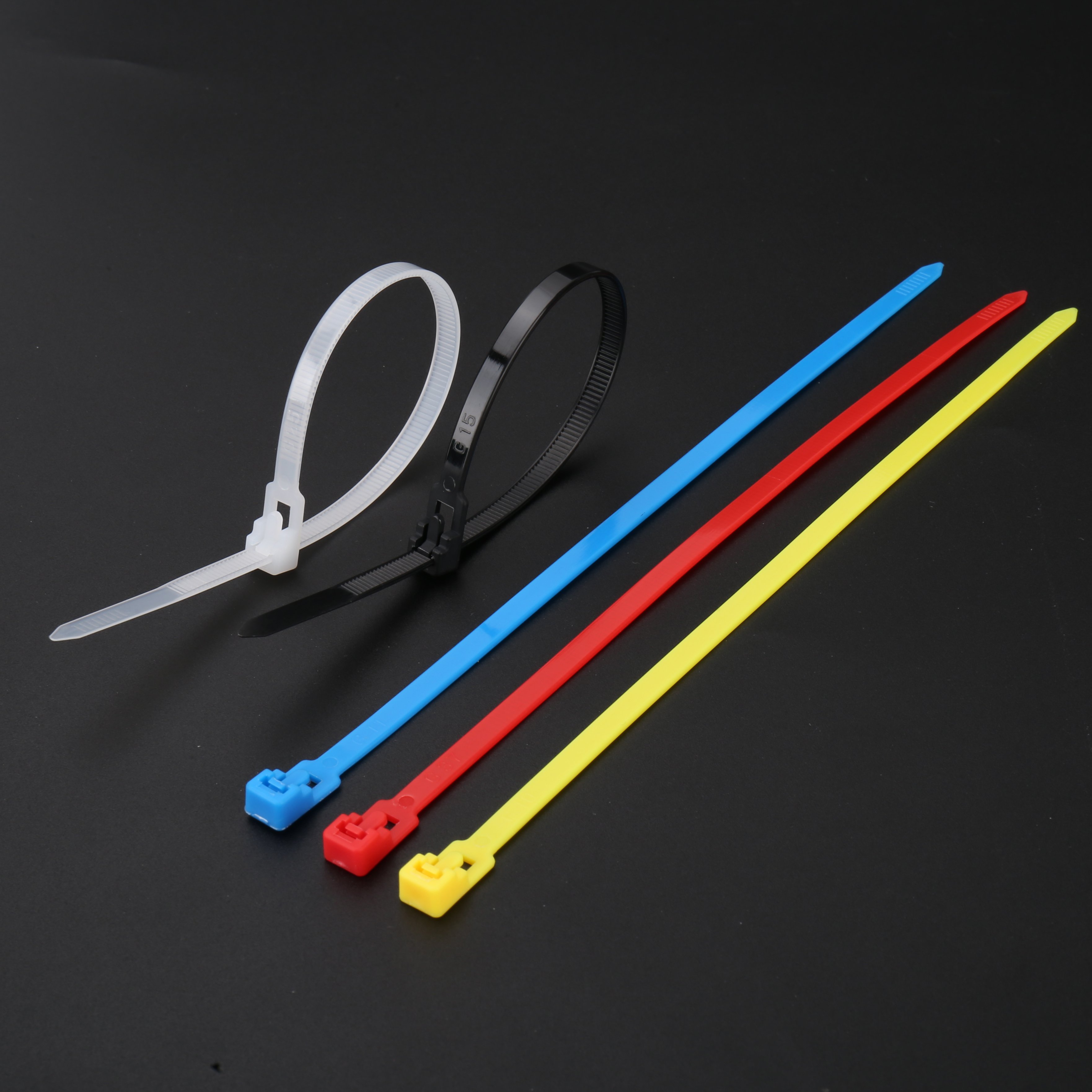 Cable ties manufacturers 8x400mm(7.6) OUORO 100PCS/BAG reusable plastic nylon wire zip ties releasable cable ties
