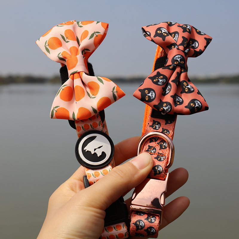 Wholesale Customized Pattern Luxury Low MOQ Pet Dog Collar Bow Ties For Small Medium Dog