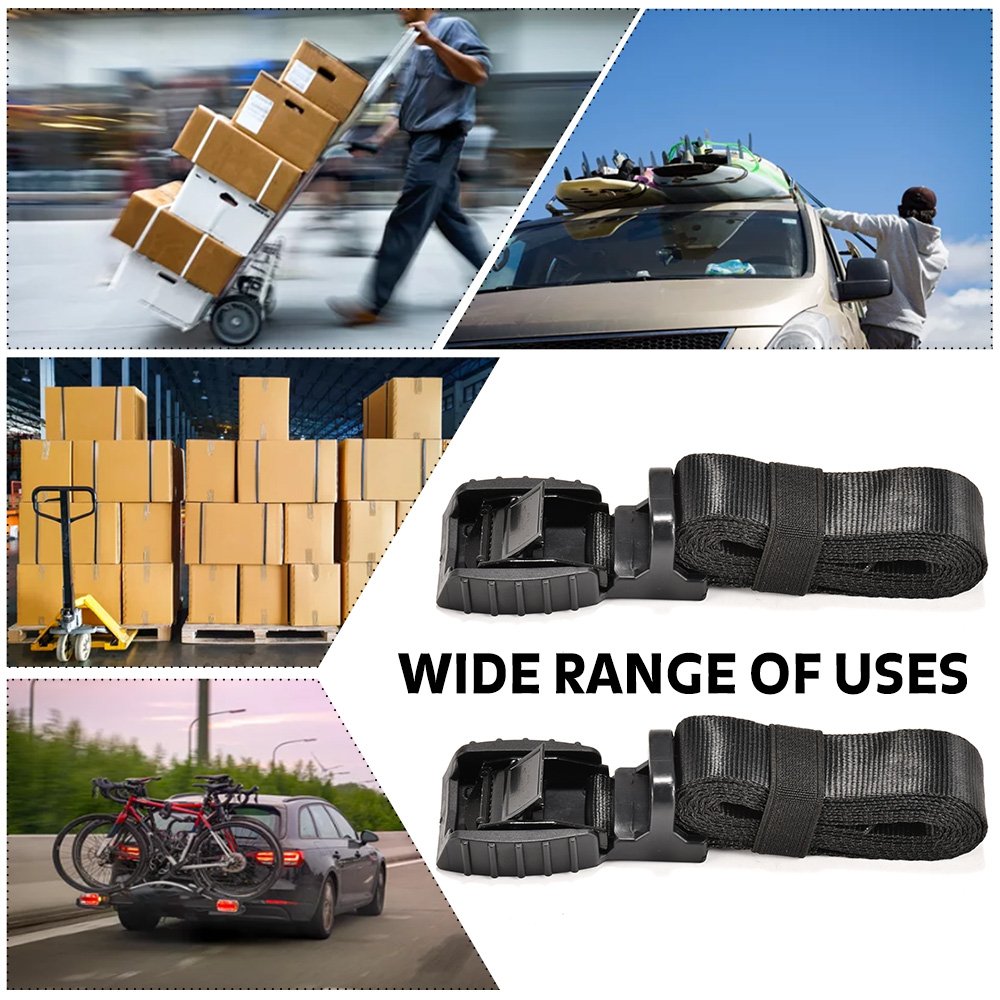 1" 25mm Padded Cargo Load Security Lashing Nylon Webbing Cam Buckle Tie Down Strap with Rubber Pad Cam Buckle