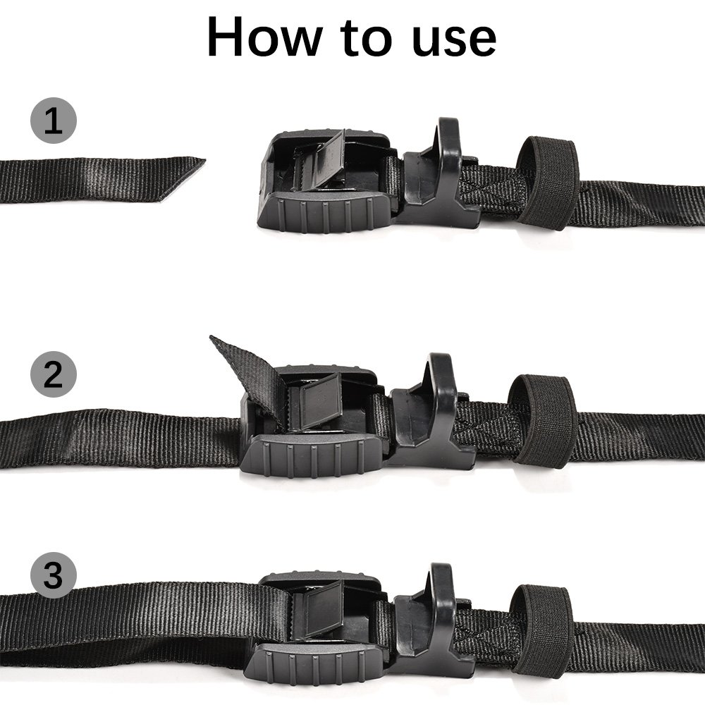 1" 25mm Padded Cargo Load Security Lashing Nylon Webbing Cam Buckle Tie Down Strap with Rubber Pad Cam Buckle