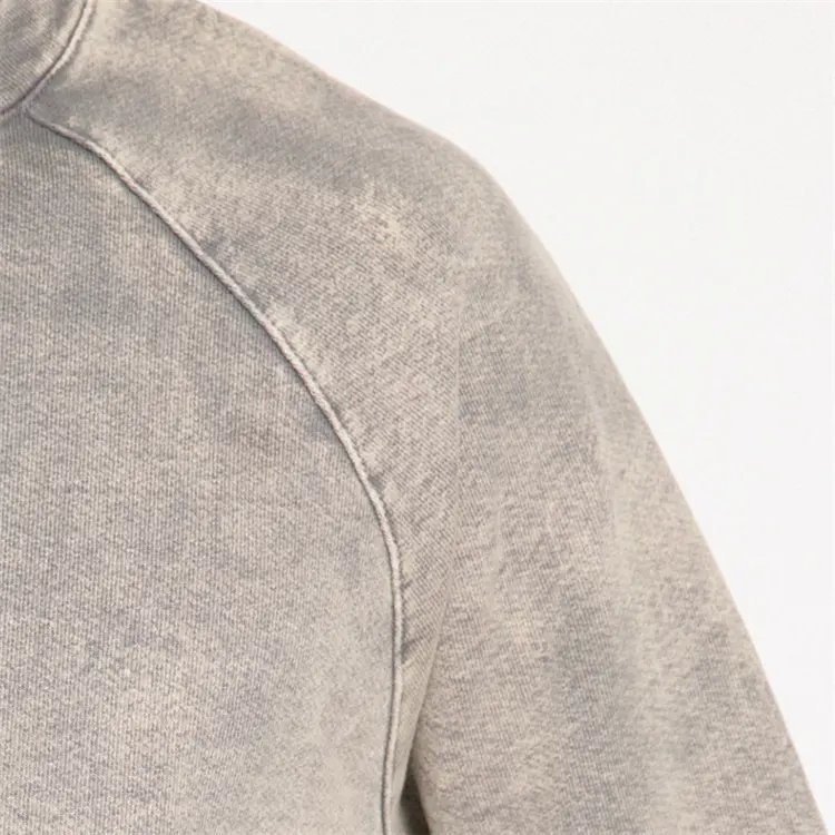 Custom Streetwear Fashion Vintage Blank Pullover French Terry Heavyweight Raglan Sleeve Acid Wash Tie Die Crewneck Sweatshirt
