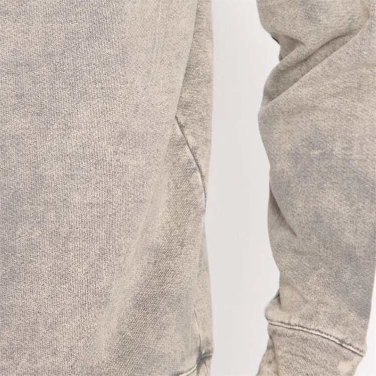 Custom Streetwear Fashion Vintage Blank Pullover French Terry Heavyweight Raglan Sleeve Acid Wash Tie Die Crewneck Sweatshirt