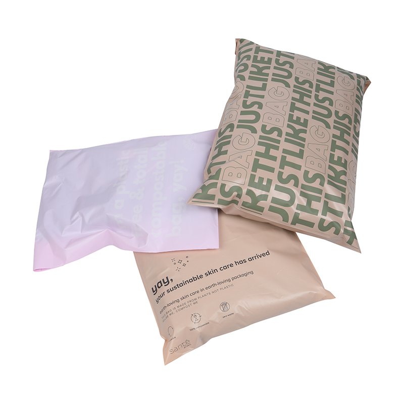New Customized logo biodegradable Mailing bags with peel & seal closure eco friendly personalised mailing bags (ML412)