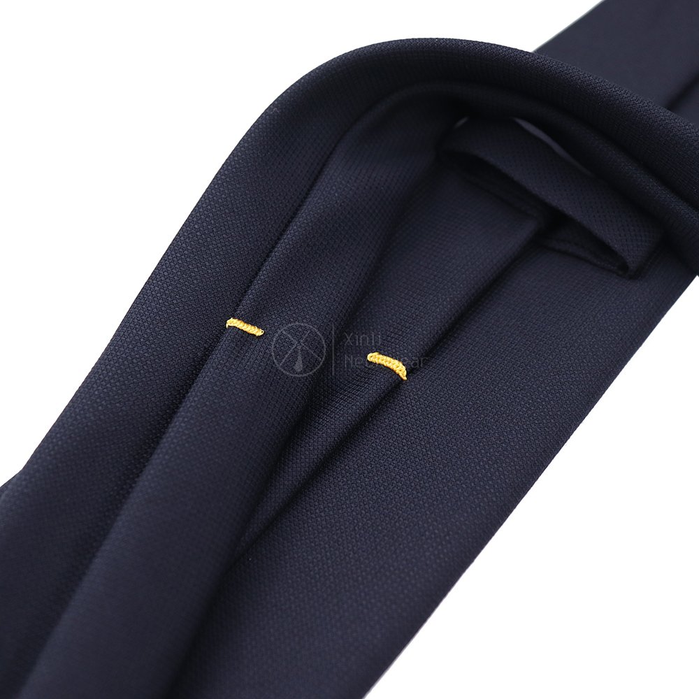 Luxury Navy Black Designer Handsome Embroidery Neck Tie Silk Quality Hand Rolled Ties Plain For Men