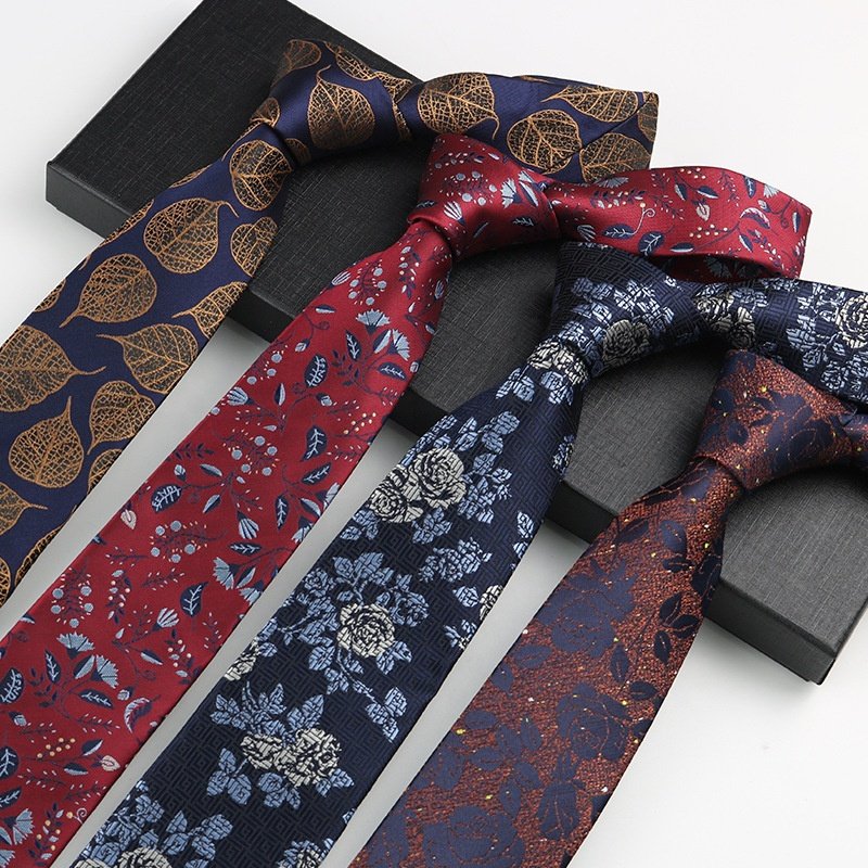 Top quality hot sale polyester ready to ship necktie flowers pattern men's necktie men's official floral ties for men