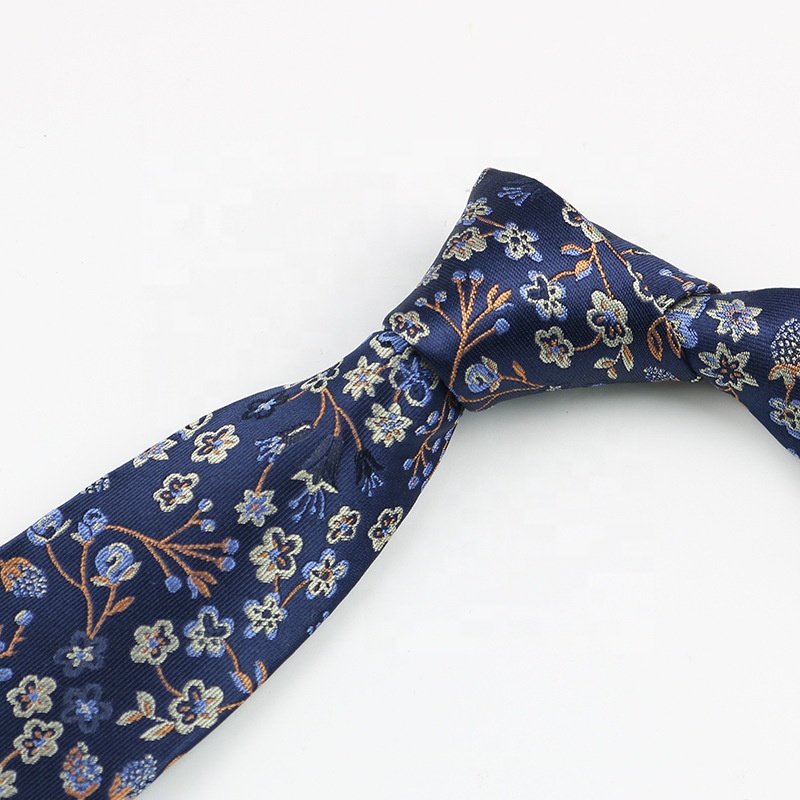 Top quality hot sale polyester ready to ship necktie flowers pattern men's necktie men's official floral ties for men