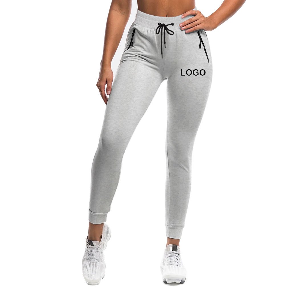 Custom Ladies Sportswear Women Pants Fitness Joggers Women Casual Zip Up Women Jogger Trousers