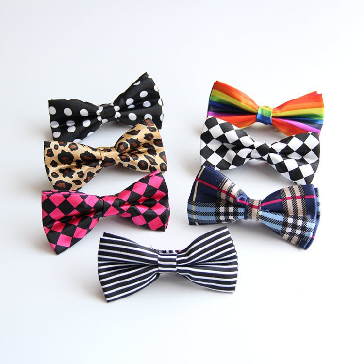 Children Bow Ties Kids Print Neck Ties Popular Pets Boys Girls Stripe Tartan Polka Dot Bowtie