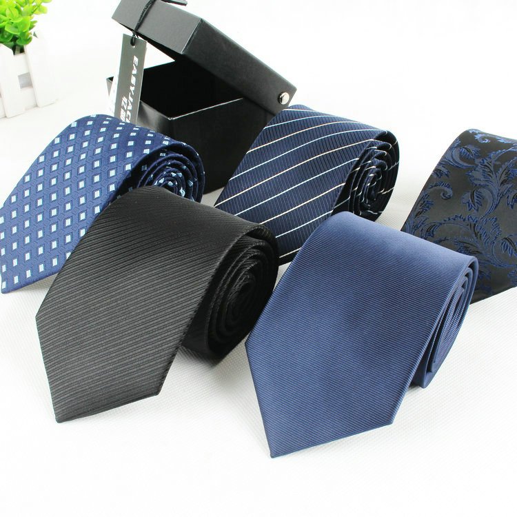 Western solid color Necktie Blue black Microfiber Men'S Ties Newly Fashion Design Business Tie