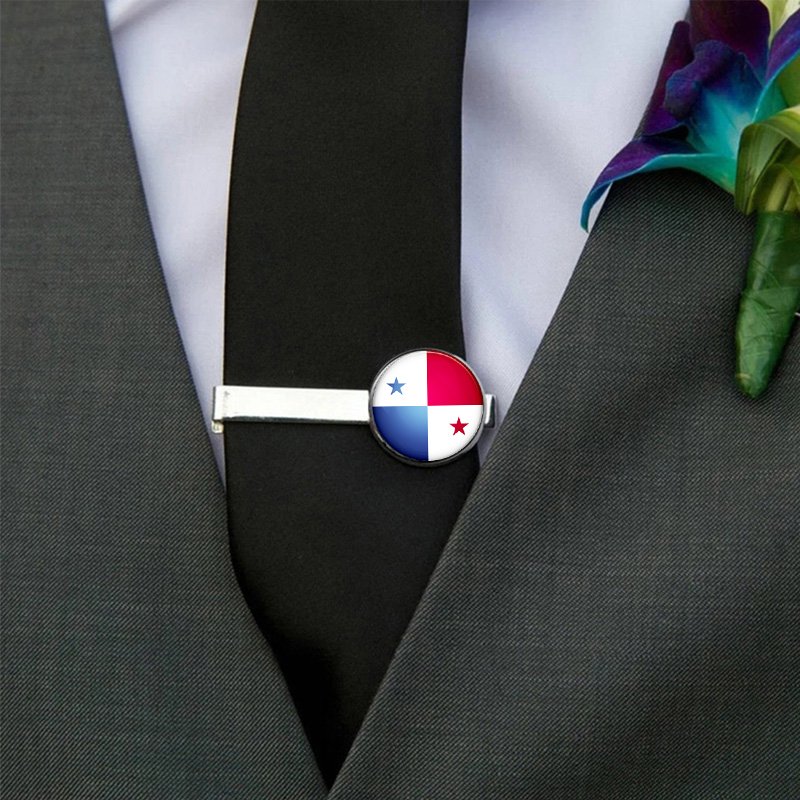 60 Models Caribbean Panama Flag Map Tie Clip Lapel Pin Ring Brooch Cuff Link Necklace Bracelet Earrings Key Chain Jewelry Set