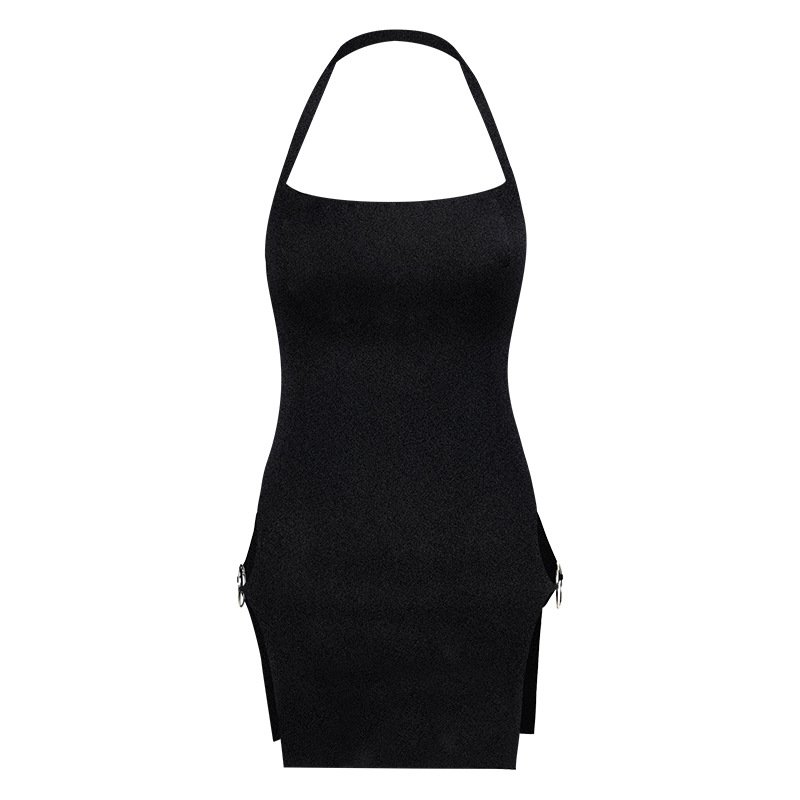 Woman Summer Casual Dresses Mesh See-through Slit Casual Mini Dress Fit Ladies Slim Dress Undefined