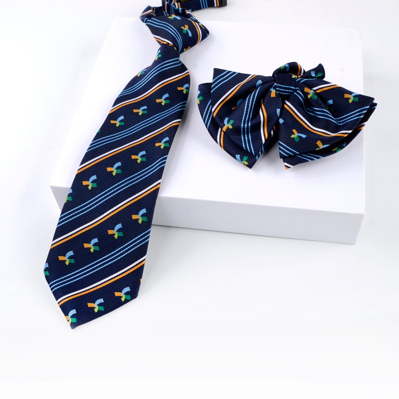 Custom Low Price School Handmade Tie Collar Flower Students' Polyester Casual Necktie Bow Tie Set for Children