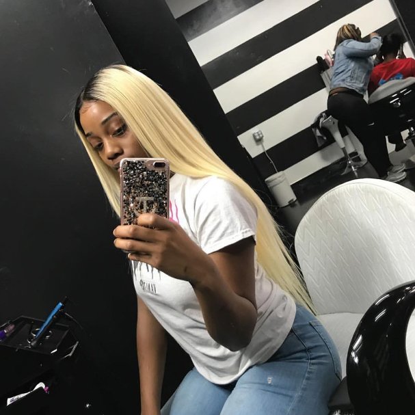 Hot selling ombre blonde lace wig 1b/613 platinum blonde human hair lace front wig