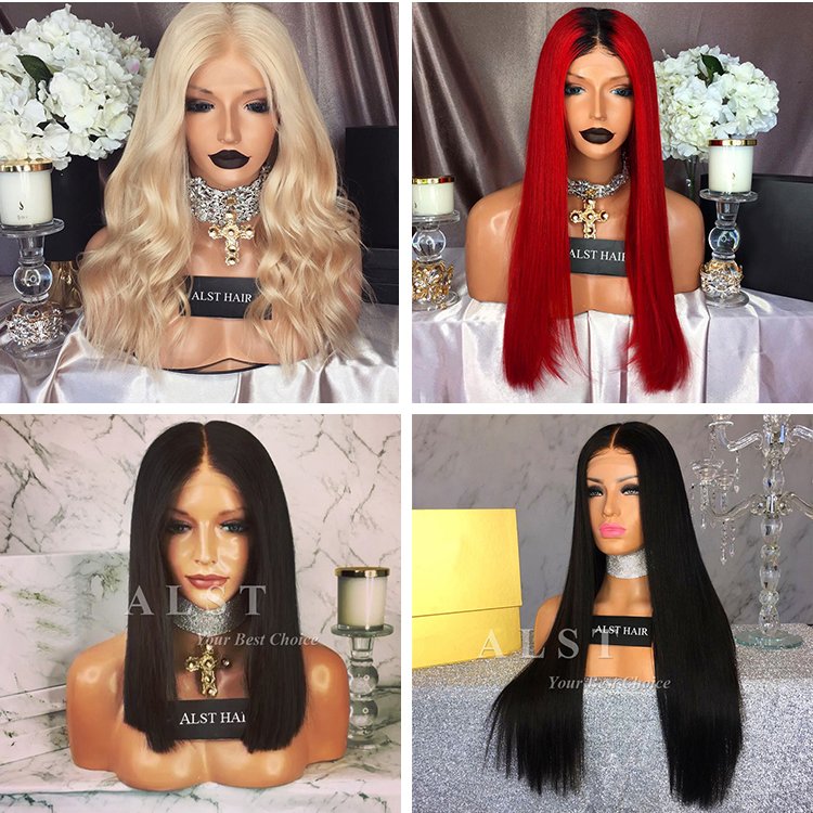 Hot selling ombre blonde lace wig 1b/613 platinum blonde human hair lace front wig