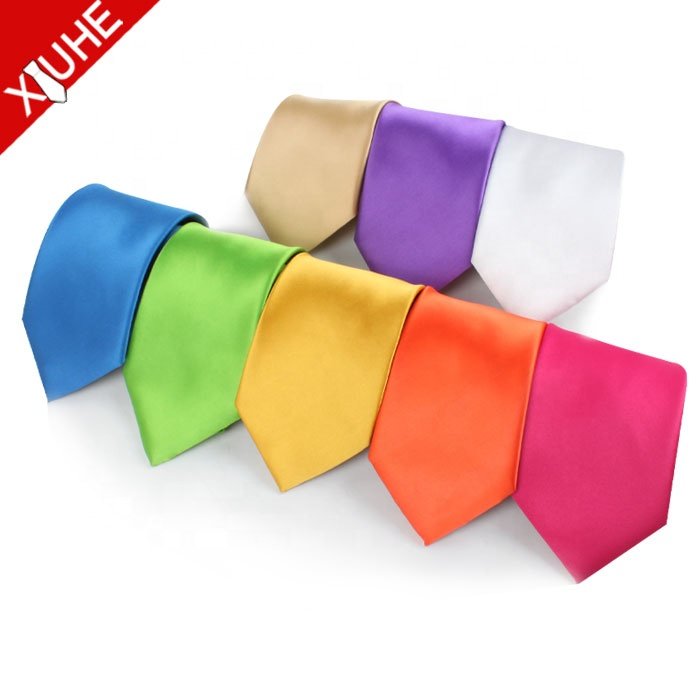 Wholesale Custom Your Logo Cheap Satin Tie Plain Necktie Polyester Wholesale Cheap Neckties Print Neck Ties for Men