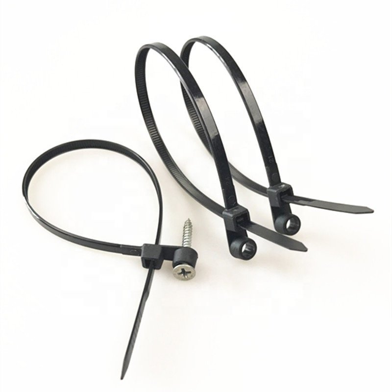 Hot Sale Factory Direct Multi-specification Cable Tie Car Connector Strap Fixed Zip Tie with Mountable Head Ties