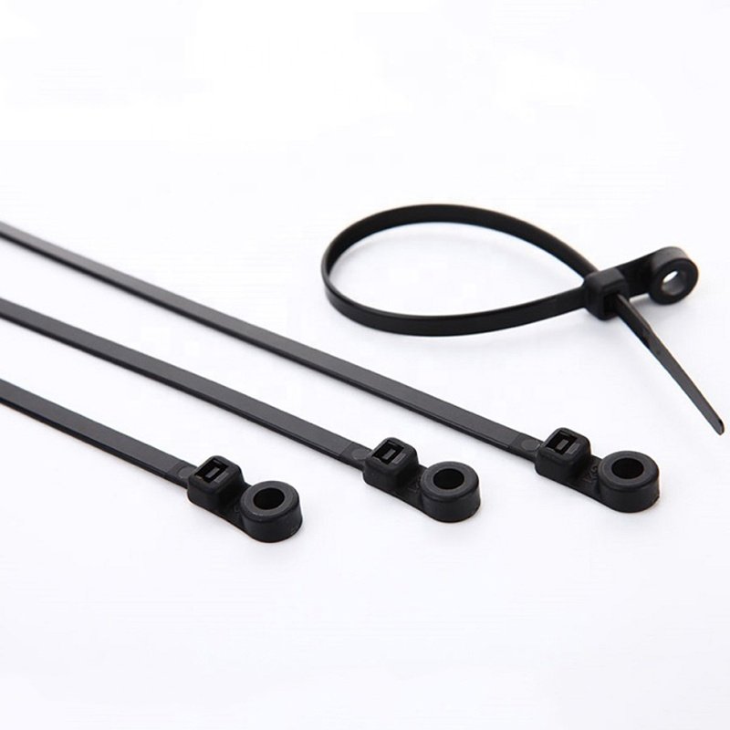 Hot Sale Factory Direct Multi-specification Cable Tie Car Connector Strap Fixed Zip Tie with Mountable Head Ties