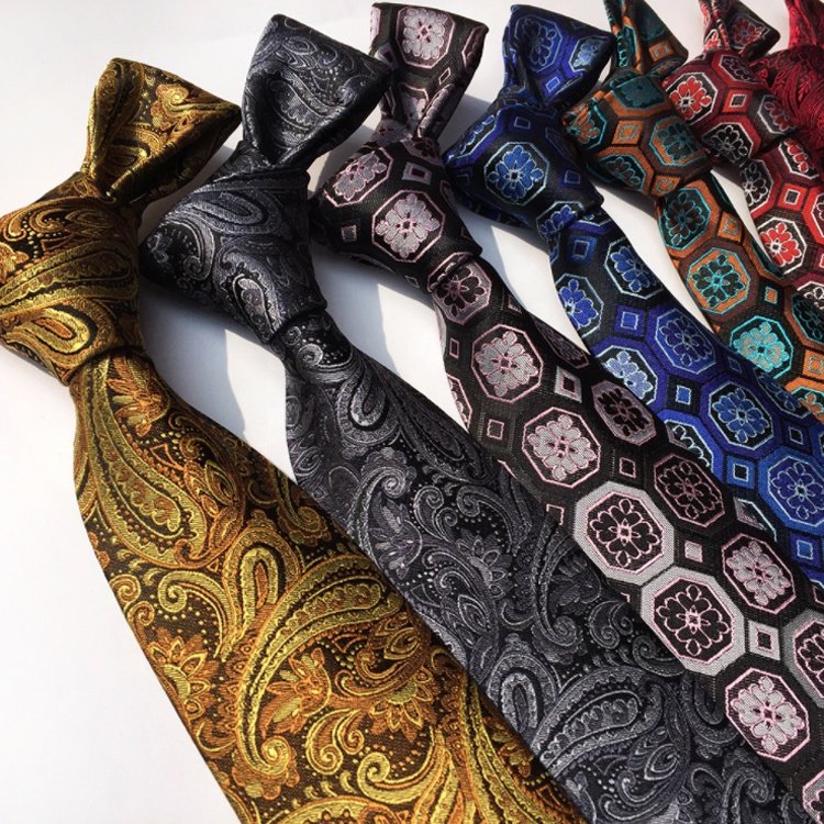 Hot Sales Polyester Lattice Neck Ties For Men Classic Paisley Necktie Jacquard Woven Gravatas Masculina