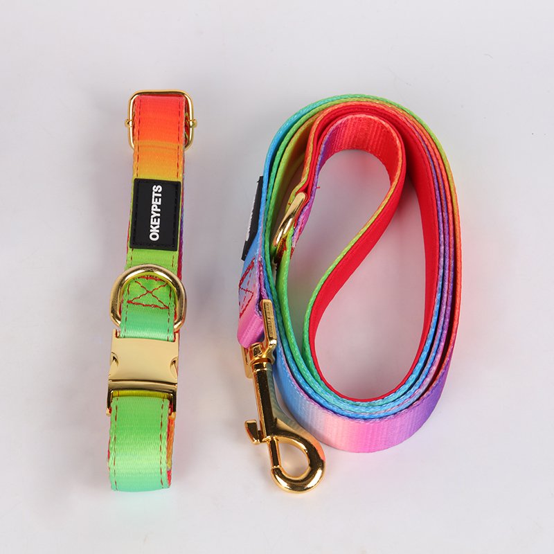 OKEYPETS Supplies Luxury Pet Harness Custom Adjustable Soft Collar Leash Neoprene Pet Dog Harness Set