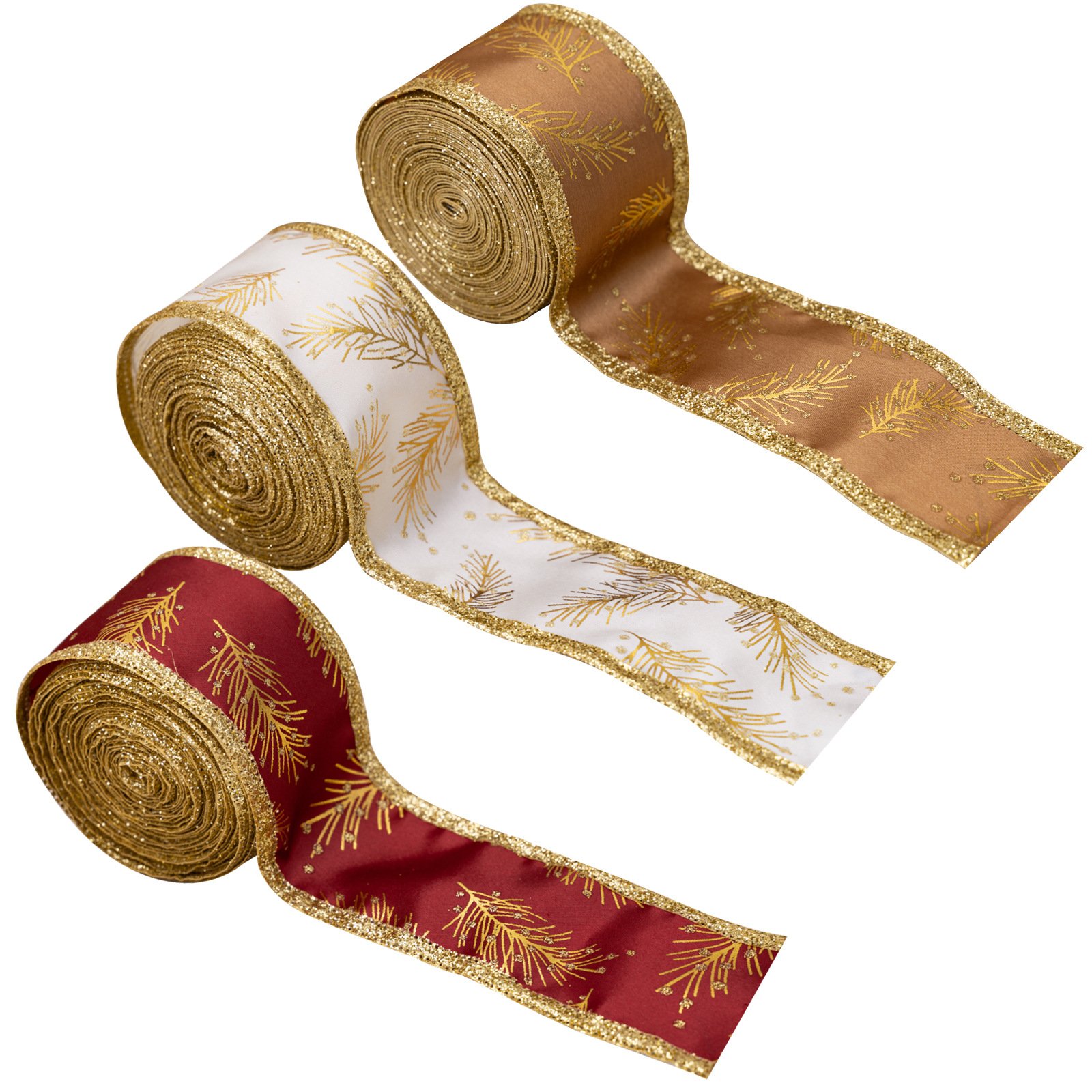 Christmas Woven Ribbon Decorations Webbing Handmade Gold Ribbon Can Be Used To Decorate Flowers Gifts Bows RC004
