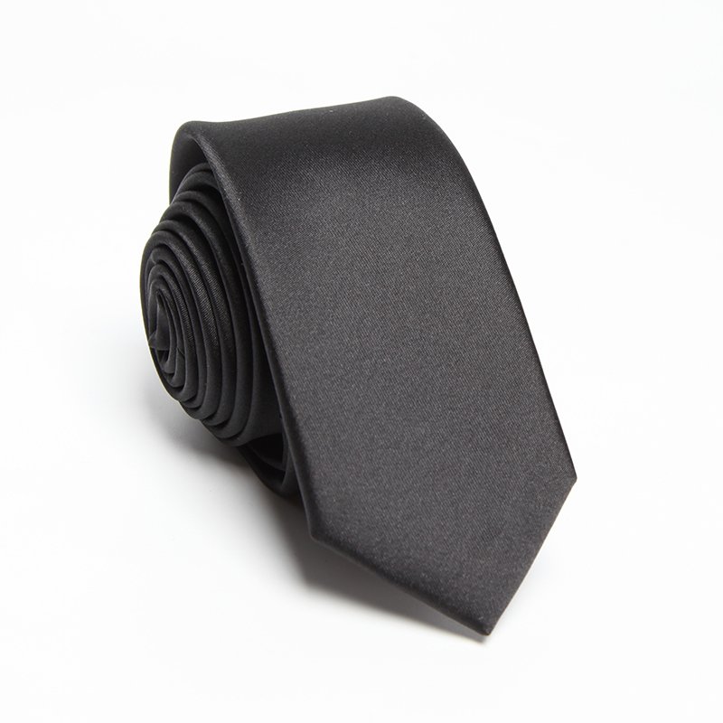 Mens custom private label solid color slim men's neck ties light grey wedding necktie high quality satin polyester tie for men
