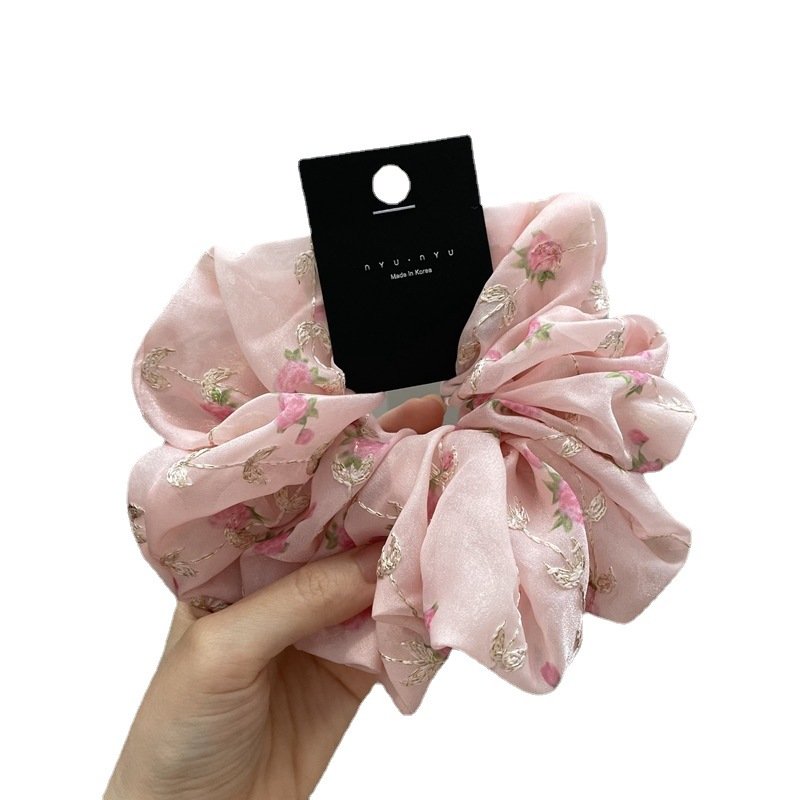HHFS Wholesale Customize Bridal Hair Accessories Luxury Hair Band Sports Polyester High-Quality Custom Scrunchie Hair Tie