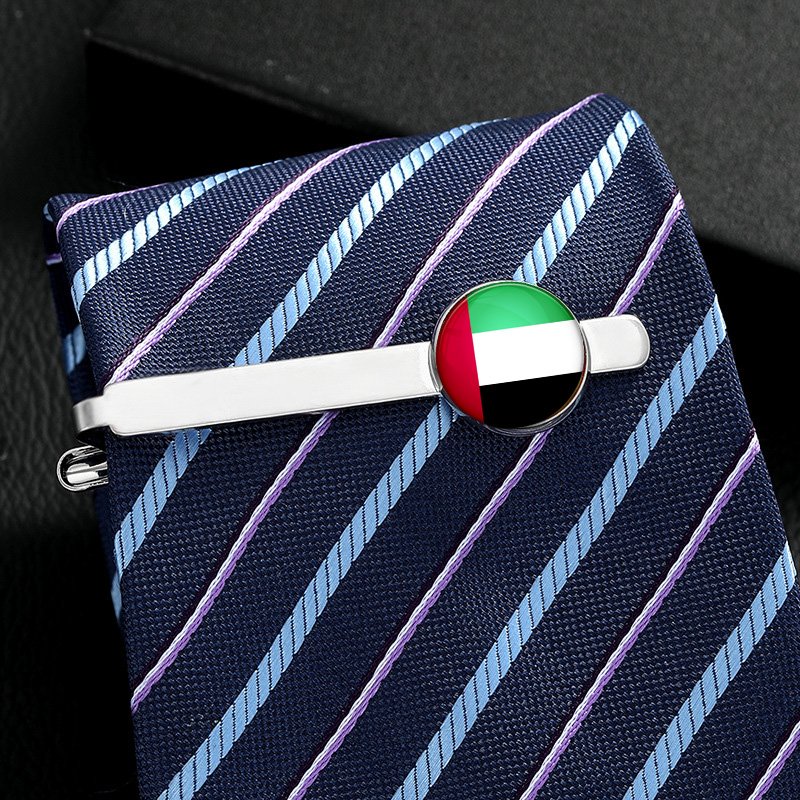 70 UAE Flag Map Tie Clip Lapel Pin Ring Brooch Cuff Link Necklace Bracelet Earrings Key Chain United Arab Emirates Jewelry Set
