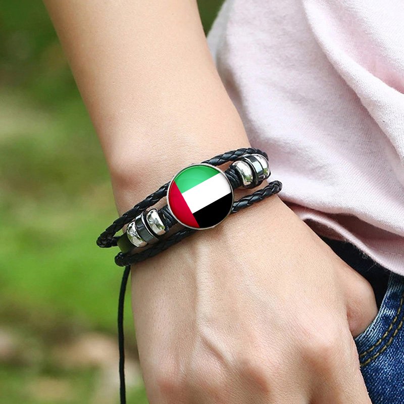 70 UAE Flag Map Tie Clip Lapel Pin Ring Brooch Cuff Link Necklace Bracelet Earrings Key Chain United Arab Emirates Jewelry Set