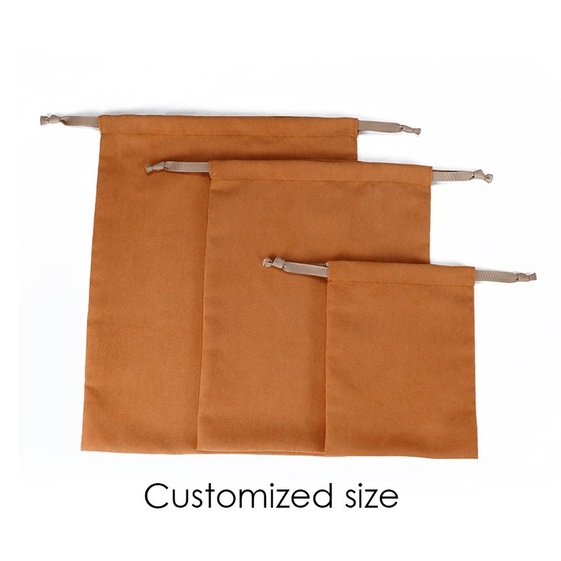 Packing Soft Rope Lighter Large Suede Drawstring Dust Shoe promotion Bag for handbags with Custom Logo