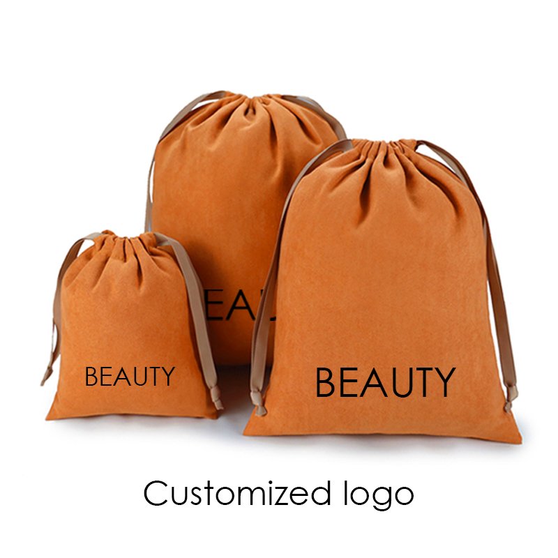 Packing Soft Rope Lighter Large Suede Drawstring Dust Shoe promotion Bag for handbags with Custom Logo