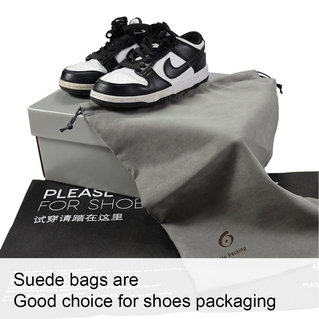 Packing Soft Rope Lighter Large Suede Drawstring Dust Shoe promotion Bag for handbags with Custom Logo
