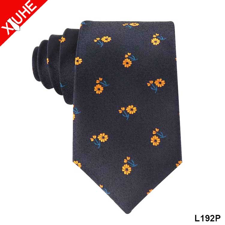 Regular Size Custom Pattern Ties Flower Pattern Green Woven Necktie Paisley Custom Polyester Mens Tie
