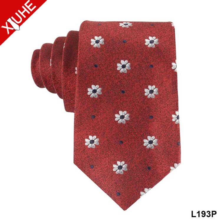 Regular Size Custom Pattern Ties Flower Pattern Green Woven Necktie Paisley Custom Polyester Mens Tie