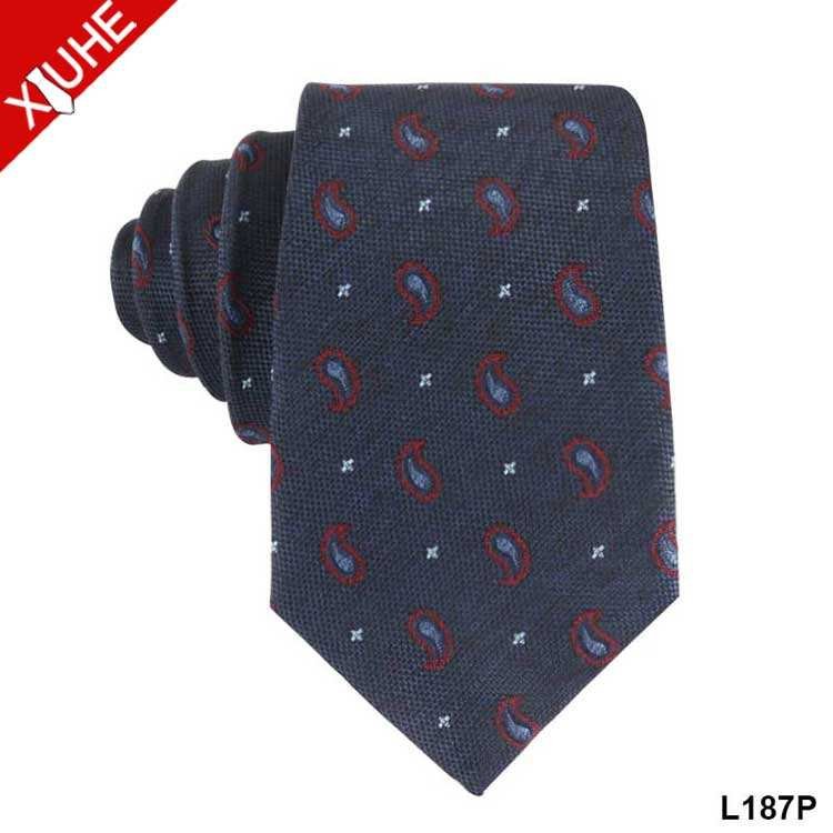 Regular Size Custom Pattern Ties Flower Pattern Green Woven Necktie Paisley Custom Polyester Mens Tie