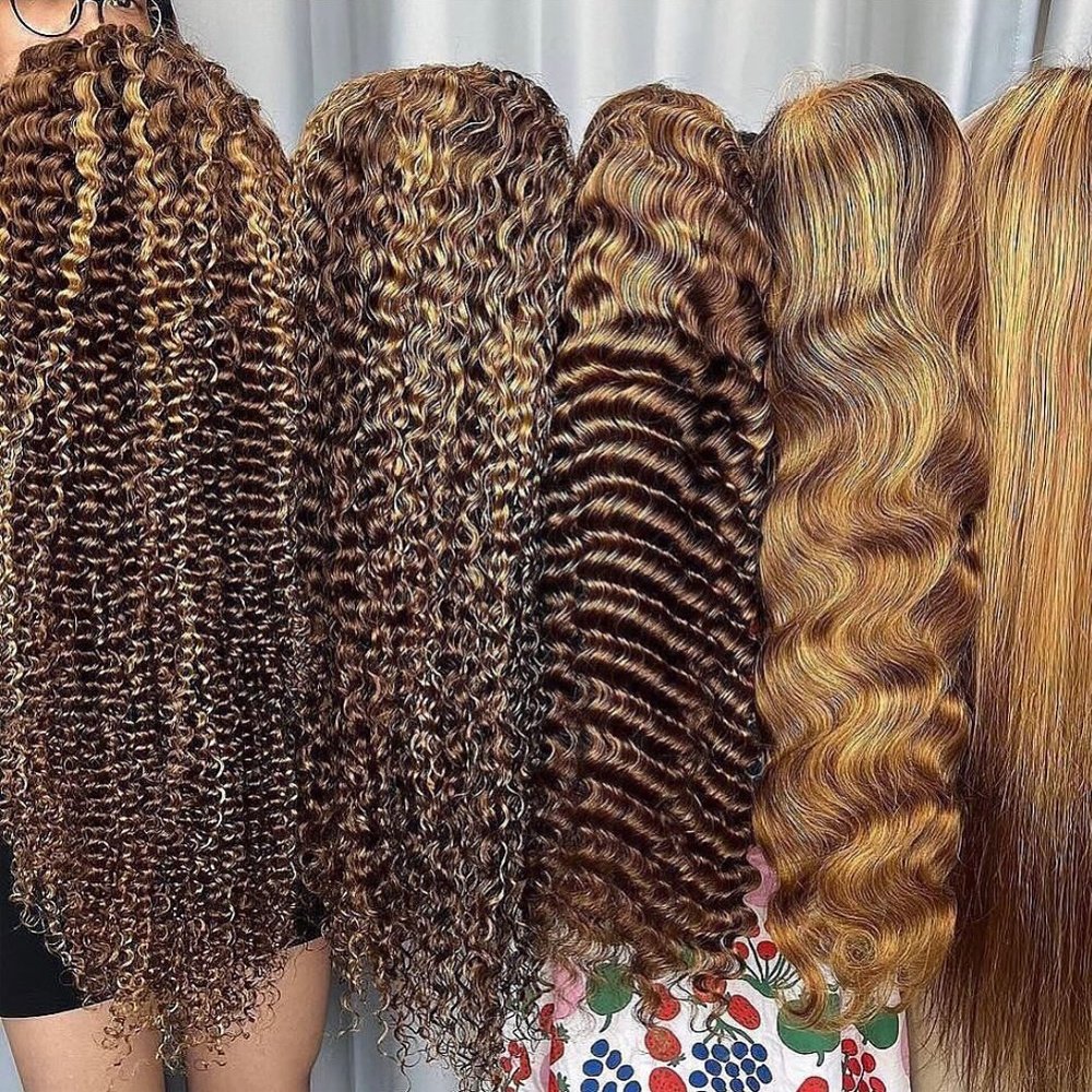 13x4 Blonde Highlights Frontal Wig Brown Highlighted Human Hair Lace Wigs Deep Wave Curly Highlight Lace Front Wig