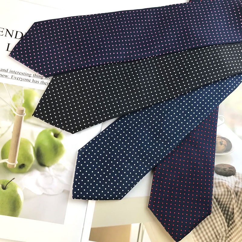 Silk Tie Manufacturer Top Quality Polka Dot Tie Printed Twill Texture 100% Silk Tie