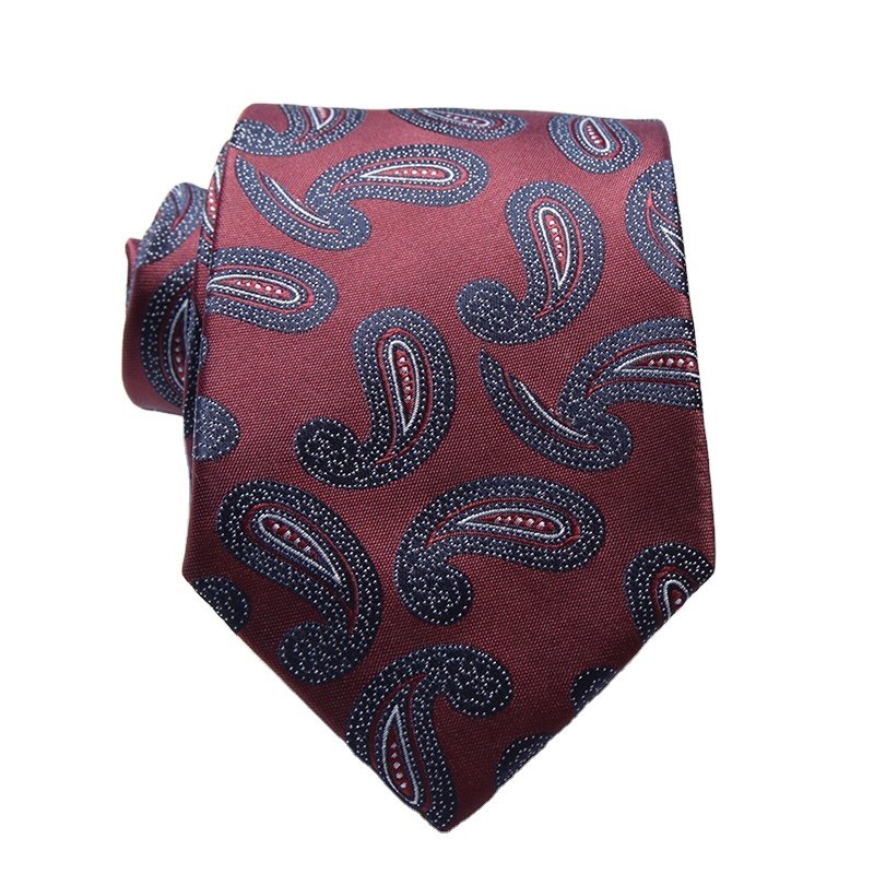 fashion design recycled polyester woven jacquard red blue floral striped paisley dot business handmade necktie ties men eco-tie