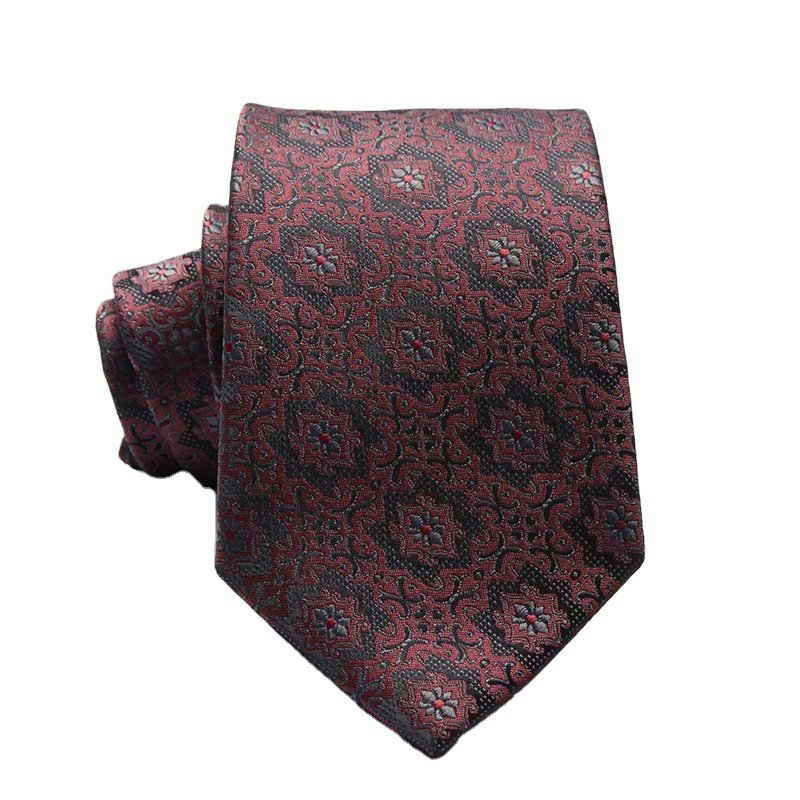 fashion design recycled polyester woven jacquard red blue floral striped paisley dot business handmade necktie ties men eco-tie