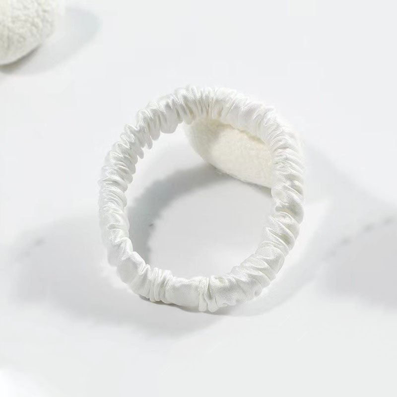 wholesale 1cm Elastics Hair Ties Ponytail Holders solid color 100% Real Silk hair scrunchies for women scrunchi