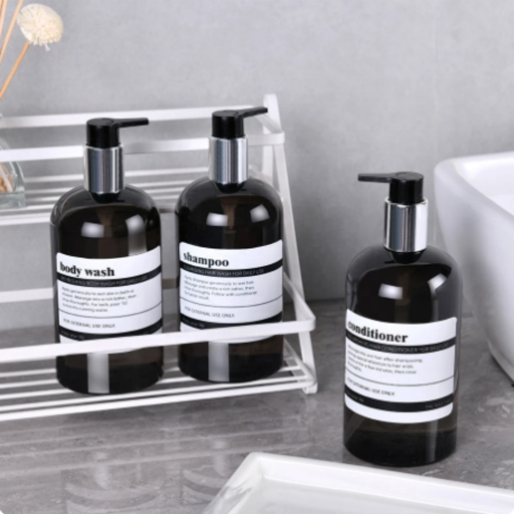 Bathroom Labels Sticker Set Shampoo and Shower Gel Dish Soap Dispenser Label Removable Waterproof Lotion Label