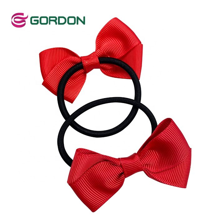 Gordon Ribbons Polyester Boutique Ribbon Bows Elastic Hair Ties Ponytail Holder Hair Bands Girls Hair Decorations
