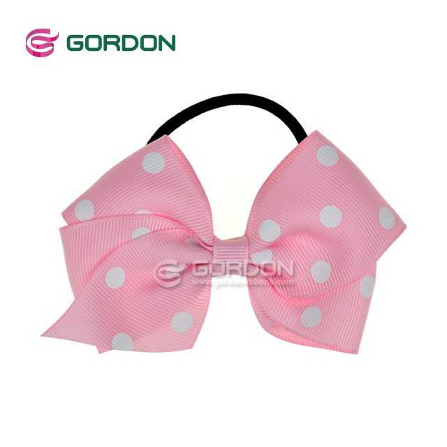 Gordon Ribbons Polyester Boutique Ribbon Bows Elastic Hair Ties Ponytail Holder Hair Bands Girls Hair Decorations