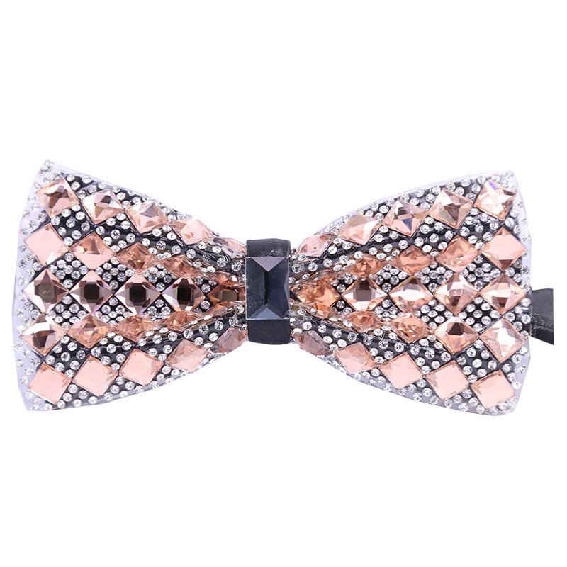 High quality mens wedding colorful mesh with white diamond butterfly adjustable self tie bowties