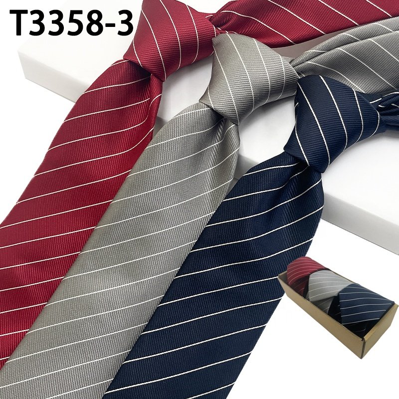 Hot sell elegante escola gravata necktie 7.5cm stripe corbatas para hombre corbata conjunto crimson and gold striped neck tie