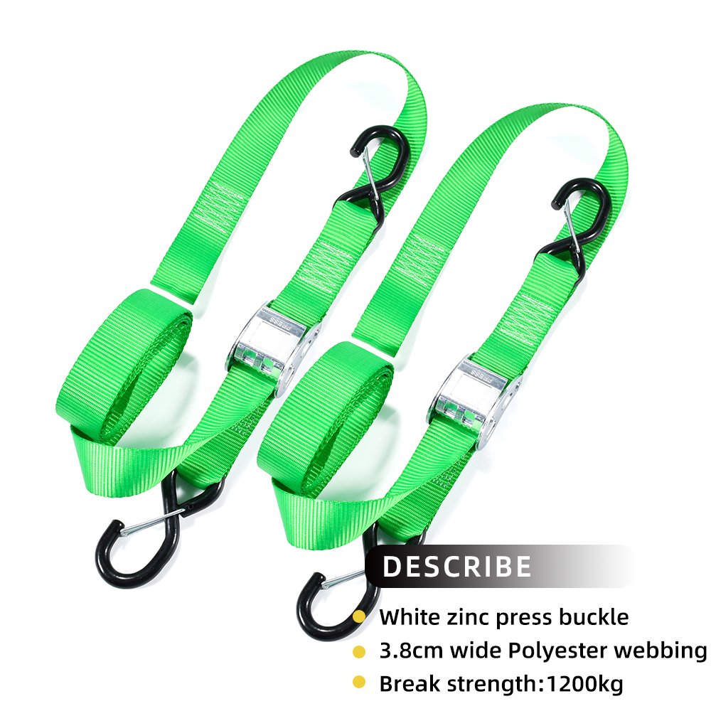 2Pk 1.5 Inch 1200Kg Safety Motorcycle Straps Fastening Tie Down for Transport