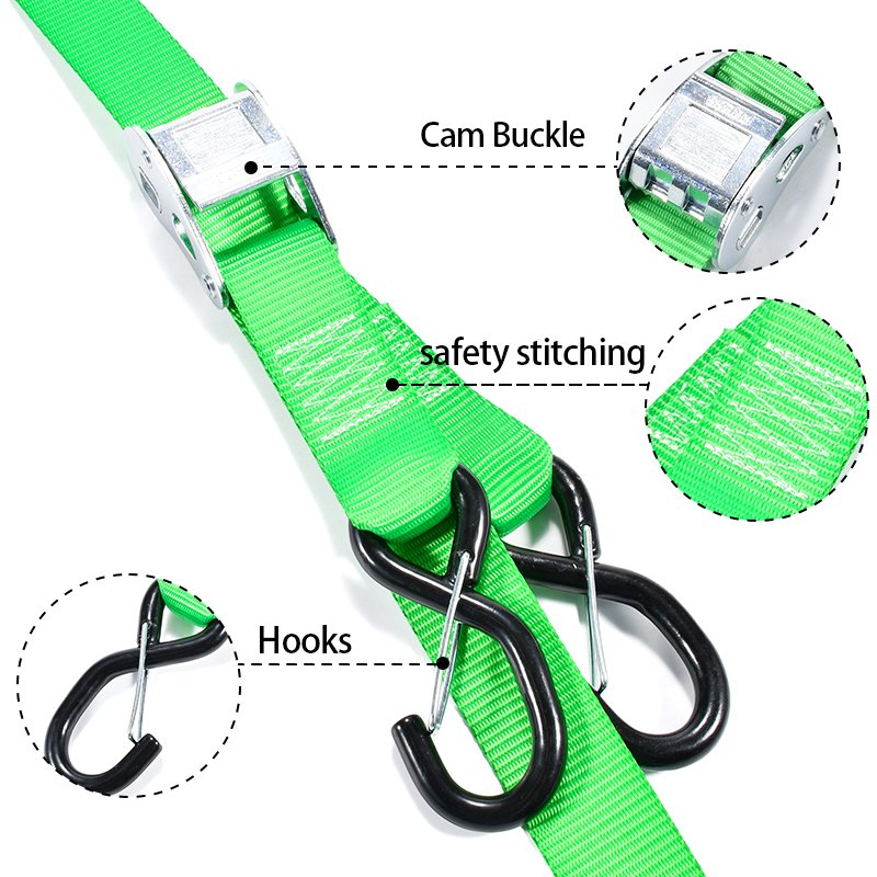 2Pk 1.5 Inch 1200Kg Safety Motorcycle Straps Fastening Tie Down for Transport
