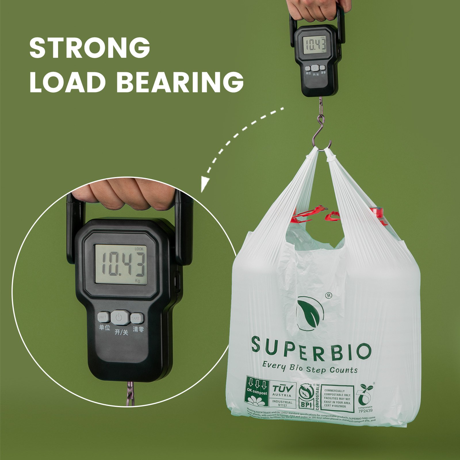 Eco friendly PLA 100% biodegradable compostable plastic bag T Shirt Type Plastic Shopping Bag cornstarch on roll
