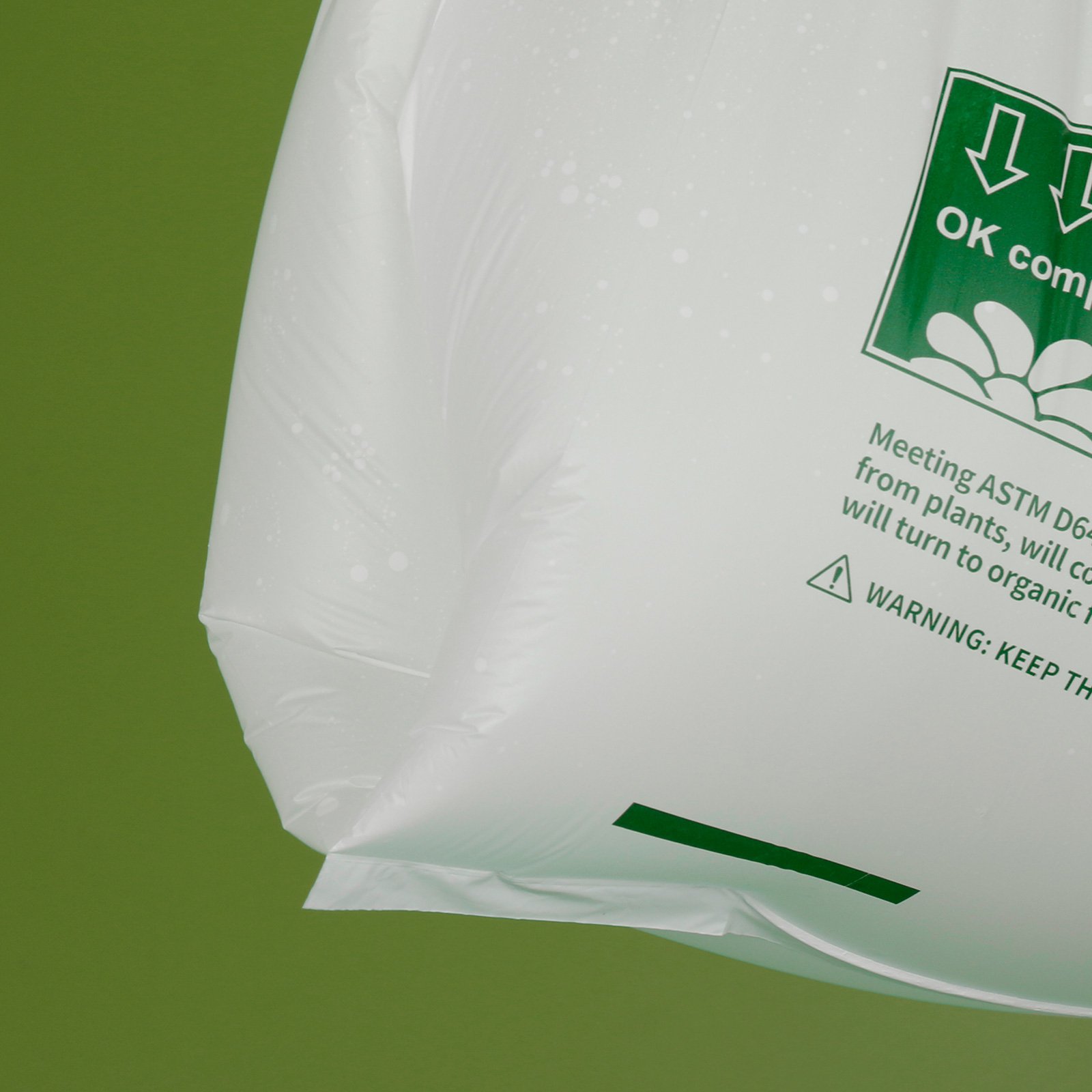 Eco friendly PLA 100% biodegradable compostable plastic bag T Shirt Type Plastic Shopping Bag cornstarch on roll