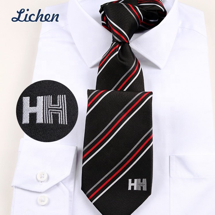 Low MOQ OEM Tie Factory Support Custom Design 6/7/8cm Polyester Necktie for Your Logo